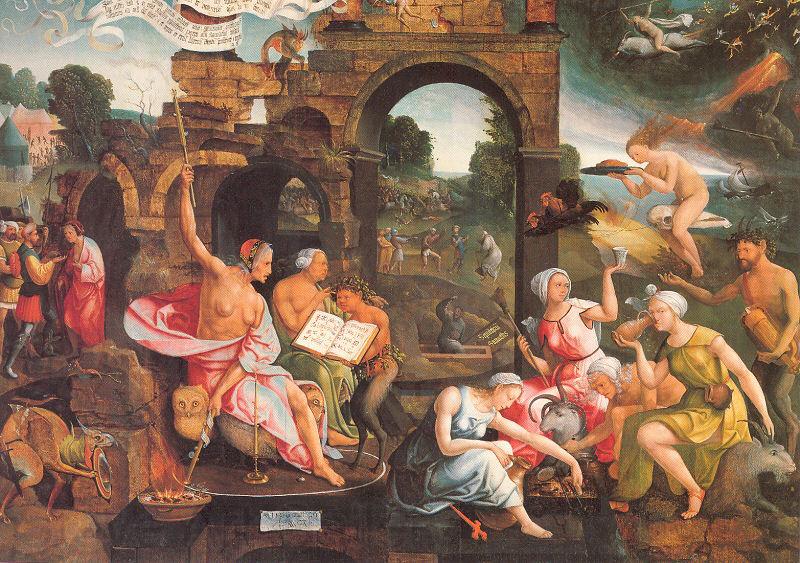 Oostsanen, Jacob Cornelisz van Saul and the Witch of Endor Norge oil painting art